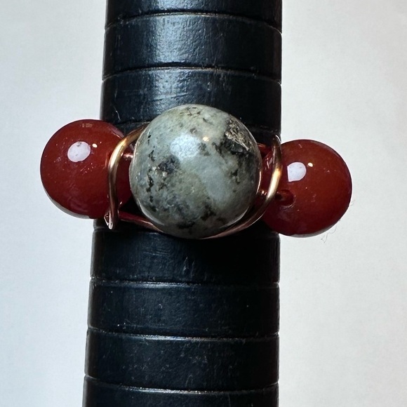 Laborite carnelian ring copper handmade one of a kind - Picture 4 of 4